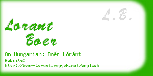 lorant boer business card