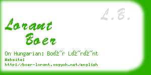 lorant boer business card